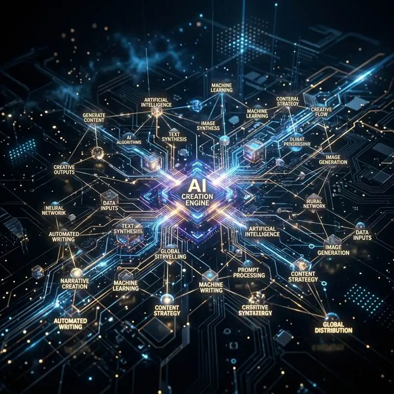 GEO content creation process and AI optimization concept